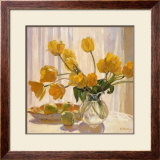 Yellow Tulips and Apples Poster by Valeri Chuikov