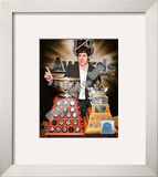 Evgeni Malkin with the Art Ross Trophy and Conn Smythe Trophy Framed Photographic Print