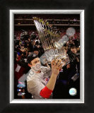 Chase Utley With World Series Trophy Framed Photographic Print