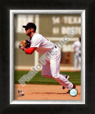 Dustin Pedroia 2008 Fielding Action Framed Photographic Print