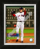 Jon Lester's 2008 No hitter Celebration; Vertical with Overlay Framed Photographic Print