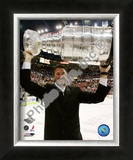 Mario Lemieux Game 7 - 2008-09 NHL Stanley Cup Finals With Trophy Framed Photographic Print