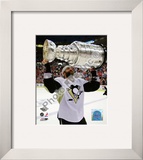 Maxime Talbot Game 7 - 2008-09 NHL Stanley Cup Finals With Stanley Cup Trophy Framed Photographic Print