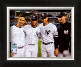 Jorge Posada, Mariano Rivera, Derek Jeter,& Andy Pettitte Final Game At Yankee Stadium 2008 Framed Photographic Print