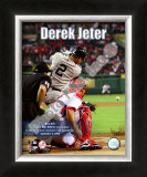 Derek Jeter surpasses Babe Ruth for second place on the Yankees' all-time hit list Framed Photographic Print