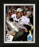 Sidney Crosby Game 7 - 2008-09 NHL Stanley Cup Finals With Trophy Framed Photographic Print