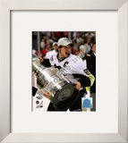 Sidney Crosby Game 7 - 2008-09 NHL Stanley Cup Finals With Trophy Framed Photographic Print