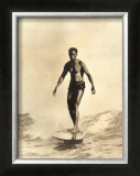 Duke Surfing Framed Giclee Print
