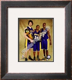 Pau Gasol, Kobe Bryant, & Lamar Odom Game 5 - 2009 NBA Finals With Championship Trophy (31) Framed Photographic Print