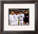 Jorge Posada, Mariano Rivera, Derek Jeter,& Andy Pettitte Final Game At Yankee Stadium 2008 Framed Photographic Print