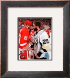 Maxime Talbot & Marian Hossa Game 7 of the 2008-09 NHL Stanley Cup Finals Framed Photographic Print