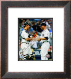 Jorge Posada congratulates Mariano Rivera Framed Photographic Print