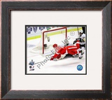 Valtteri Filppula scores a diving third period goal during Game 2 of the 2008 NHL Stanley Cup Final Framed Photographic Print