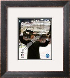 Mario Lemieux Game 7 - 2008-09 NHL Stanley Cup Finals With Trophy Framed Photographic Print