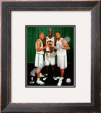 Kevin Garnett, Ray Allen, & Paul Pierce with the 2007-08 NBA Champion trophy Framed Photographic Print