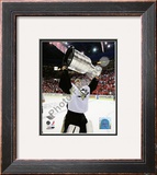 Marc-Andre Fleury Game 7 - 2008-09 NHL Stanley Cup Finals With Trophy Framed Photographic Print