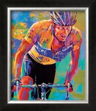 Lance Armstrong, Seven Times Tour de France Champion Poster by Malcolm Farley
