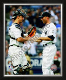 Jorge Posada congratulates Mariano Rivera Framed Photographic Print
