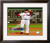 Jon Lester's 2008 No hitter Celebration; Vertical with Overlay Framed Photographic Print