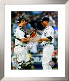 Jorge Posada congratulates Mariano Rivera Framed Photographic Print