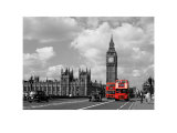 Red Buses by Big Ben Kunstdrucke von Janet Gill