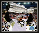 Sidney Crosby Game 7 - 2008-09 NHL Stanley Cup Finals With Trophy Framed Photographic Print