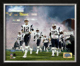 Patriots Introduction - Super Bowl XXXIX - Tom Brady leads Patriots out of tunnel onto field Framed Photographic Print