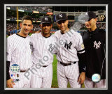 Jorge Posada, Mariano Rivera, Derek Jeter,& Andy Pettitte Final Game At Yankee Stadium 2008 Framed Photographic Print