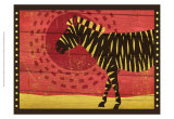 Woodblock Zebra Posters av Benjamin Bay