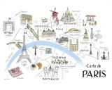 Map of Paris Kunstdrucke von Alice Tait