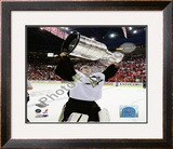 Marc-Andre Fleury Game 7 - 2008-09 NHL Stanley Cup Finals With Trophy Framed Photographic Print