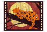 Woodblock Leopard Posters av Benjamin Bay
