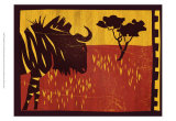 Woodblock Gnu Prints by Benjamin Bay