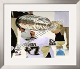 Sidney Crosby Game 7 - 2008-09 NHL Stanley Cup Finals With Trophy Framed Photographic Print