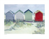 Suffolk Beach Huts Poster von Jane Hewlett
