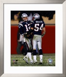 Tom Brady & Tedy Bruschi - 2004-2005 Patriots AFC Division Playoff Game Framed Photographic Print