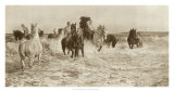 Horses Bathing Poster by Lucy Elizabeth Kemp-Welch