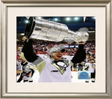 Sidney Crosby Game 7 - 2008-09 NHL Stanley Cup Finals With Trophy Framed Photographic Print