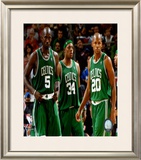 Kevin Garnett , Paul Pierce, and Ray Allen Framed Photographic Print