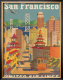 United Airlines: San Francisco, c.1950 Framed Giclee Print by Stan Galli