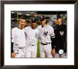 Jorge Posada, Mariano Rivera, Derek Jeter,& Andy Pettitte Final Game At Yankee Stadium 2008 Framed Photographic Print
