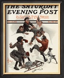 Snowball Fight at Snowfort, c.1911 Framed Giclee Print by Joseph Christian Leyendecker