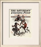 Snowball Fight at Snowfort, c.1911 Framed Giclee Print by Joseph Christian Leyendecker