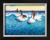 Surf Riders Honolulu Framed Giclee Print by Charles W. Bartlett