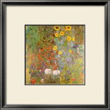Country Garden with Sunflowers Posters by Gustav Klimt