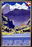 Swiss Alps Lucerne Travel Poster Framed Giclee Print
