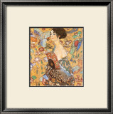 Lady with Fan Prints by Gustav Klimt