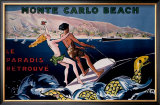 Monte Carlo Beach Framed Giclee Print