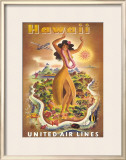 United Airlines, Hula Dancer Framed Giclee Print