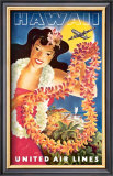 Hawaii via United Airlines Posters by Feher 